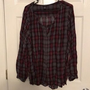 Torrid plus size plaid blouse